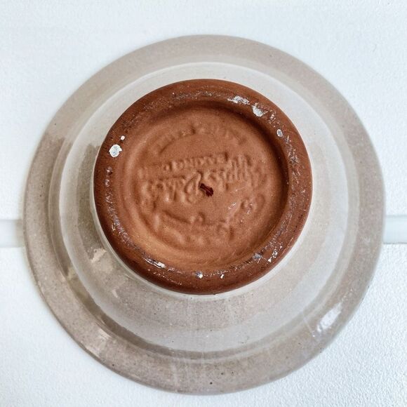 The Original Apple Baker Home Sponge Green On White Rim Redware Baking Dish - Picture 5 of 6